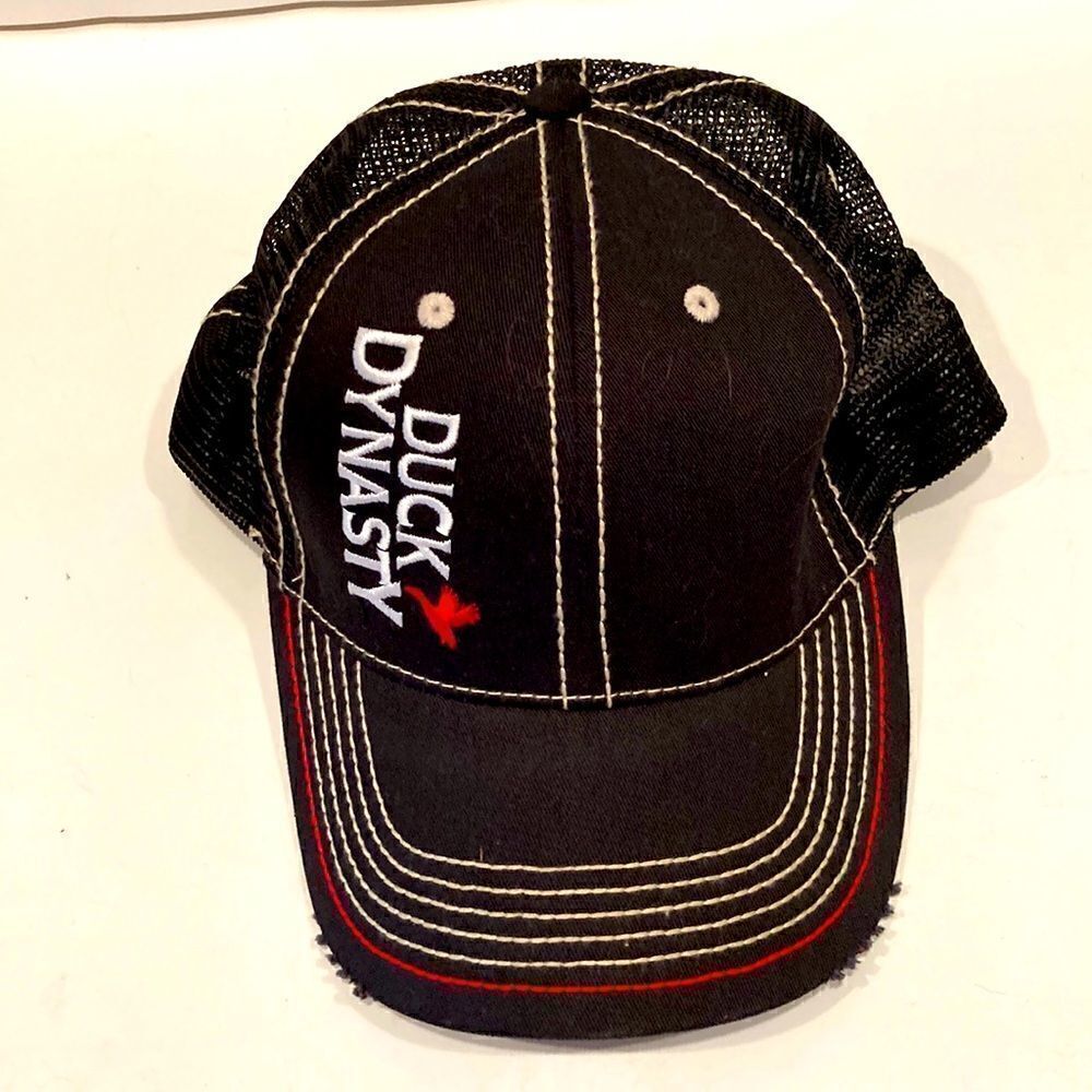 Duck Dynasty A&E Hat Distressed Black Red